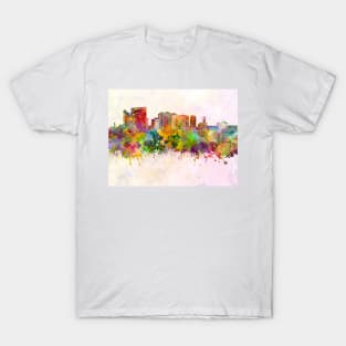 Chiba skyline in watercolor background T-Shirt